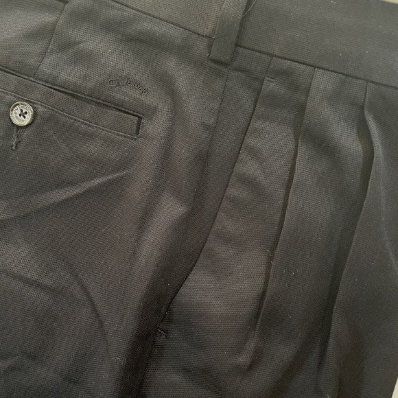 CALLAWAY Men's Golf Dress Pants Black C-Tech Front Pleated Size 34 x 32 EUC - Picture 2 of 6